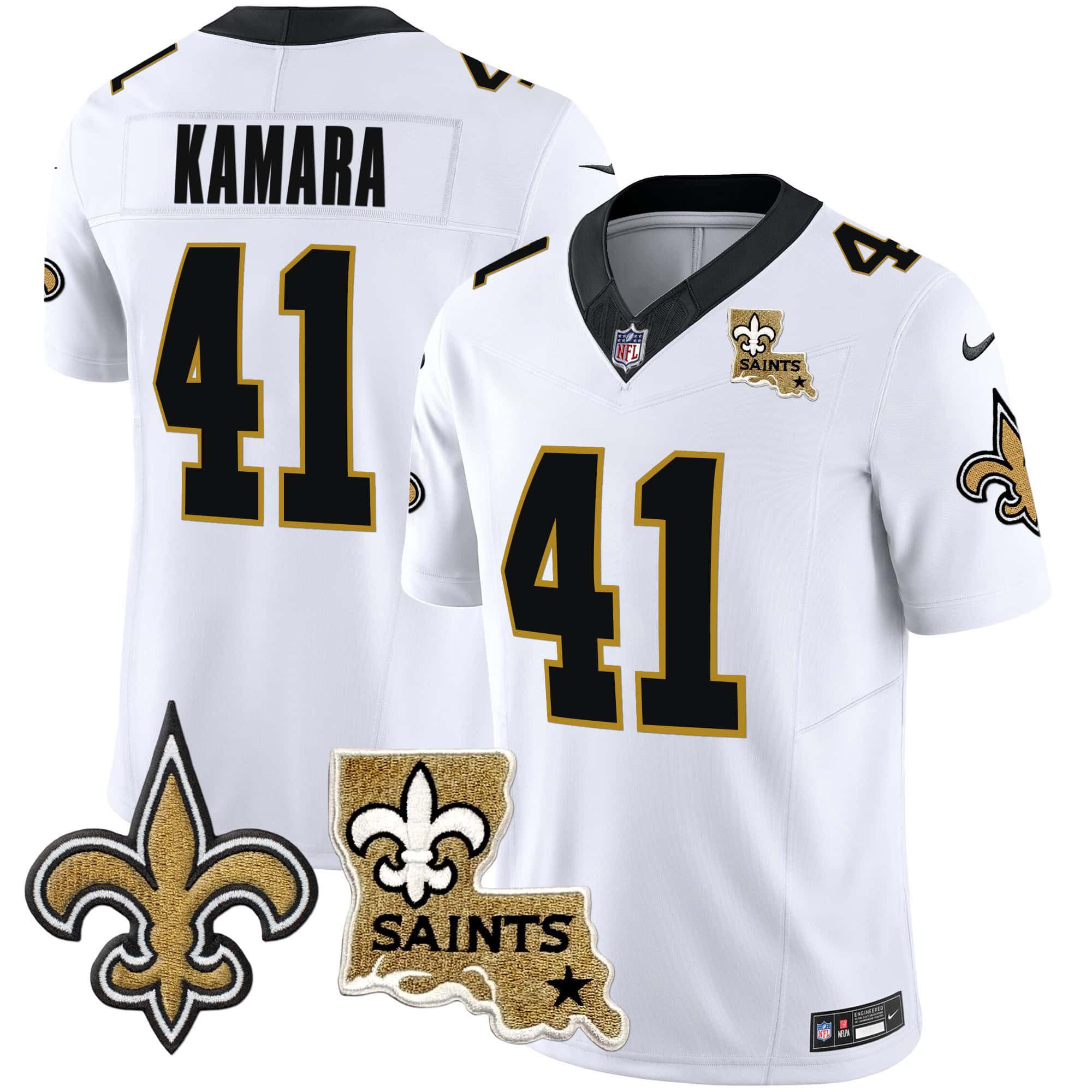 Men New Orleans Saints 41 Kamara White 2024 Nike Vapor Limited NFL Jersey